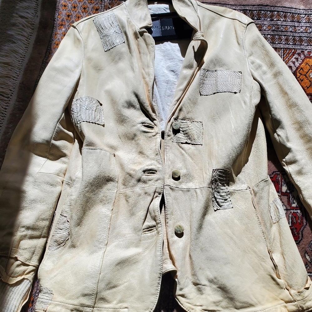 GIORGIO BRATO ART $2695 Leather Jacket. 48italian S/m